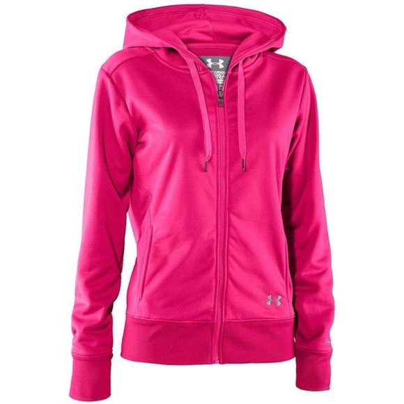 Under Armour Tops - Under Armour Storm Neon Pink Zip Up Hoodie